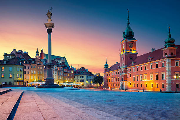 Image of Old Town Warsaw, Poland during sunset.